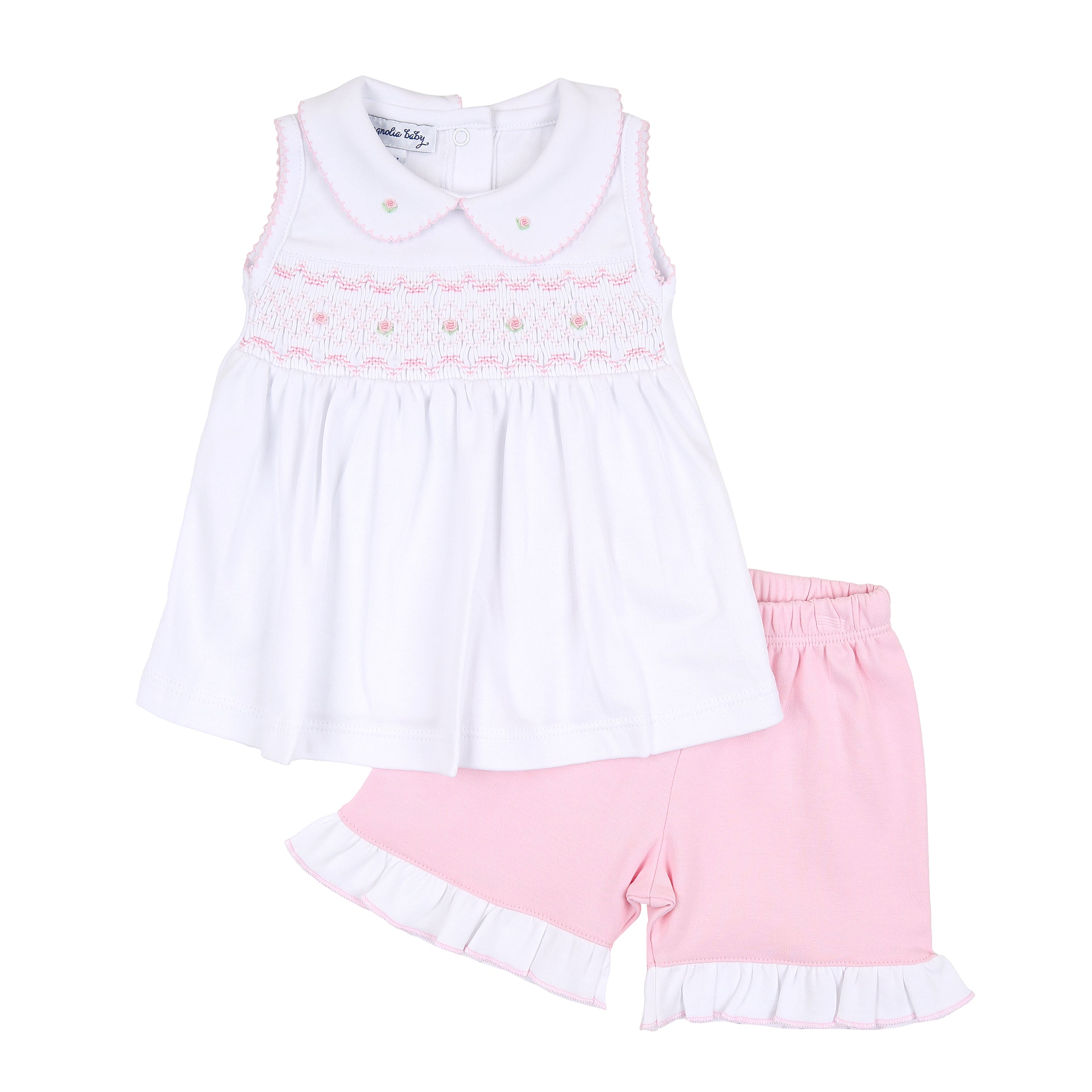 Magnolia Baby Girl Smocked Pima Cotton Kate & Luke Shorts Set – Liam ...