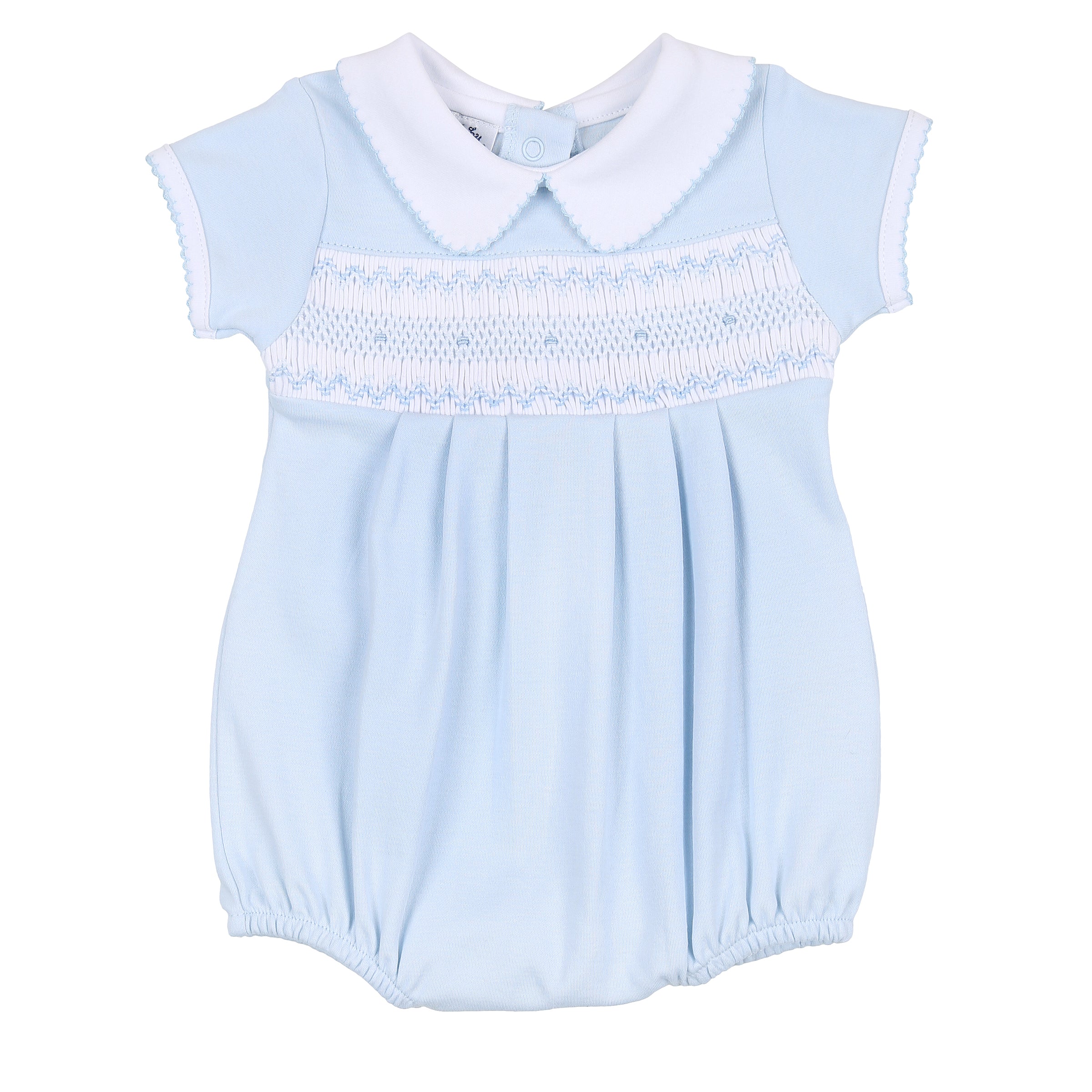 Magnolia Baby Boy Pima Cotton Smocked Kate & Luke Short Babygrow – Liam ...